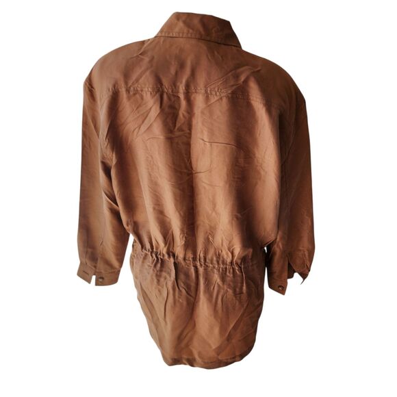 Forenza Vintage Blouse Womens Sz Medium Cinched Waist Safari Tribal Silk 80s - Picture 3 of 4